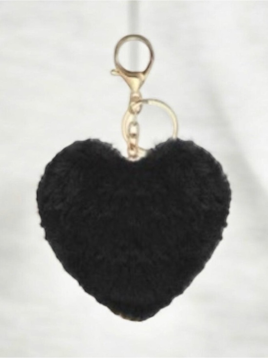 Accessories - Plush Black Heart Keychain